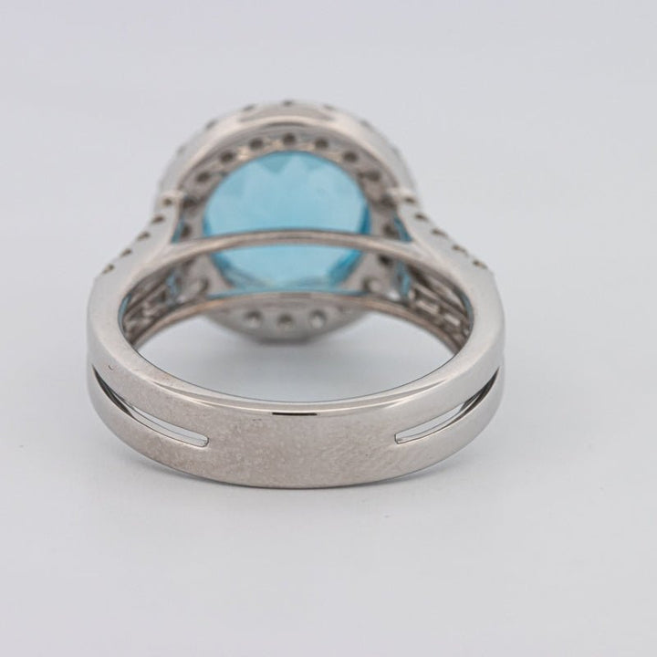 1 CT Round Topaz Halo Ring - ZIZOV DIAMONDS