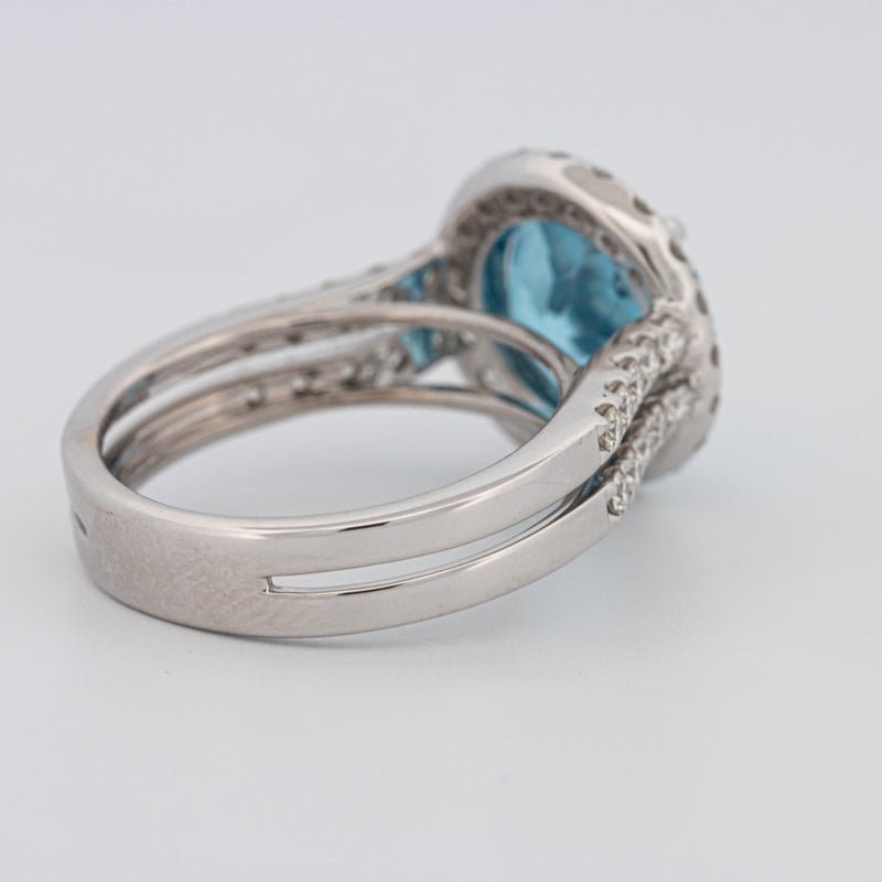 1 CT Round Topaz Halo Ring - ZIZOV DIAMONDS