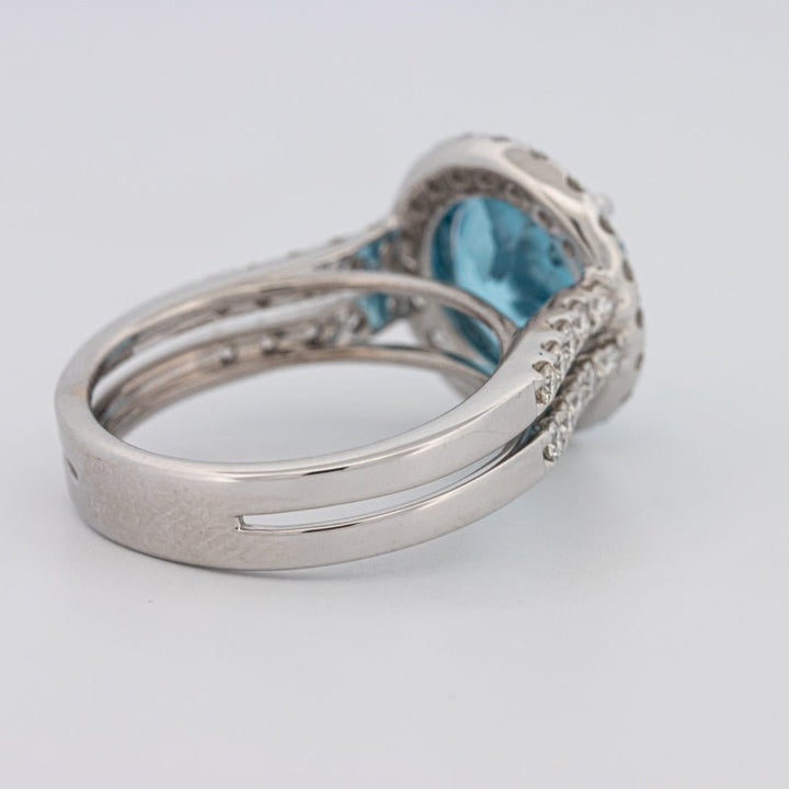 1 CT Round Topaz Halo Ring - ZIZOV DIAMONDS