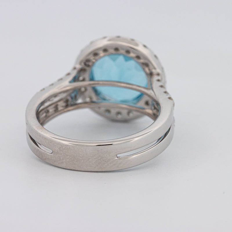 1 CT Round Topaz Halo Ring - ZIZOV DIAMONDS