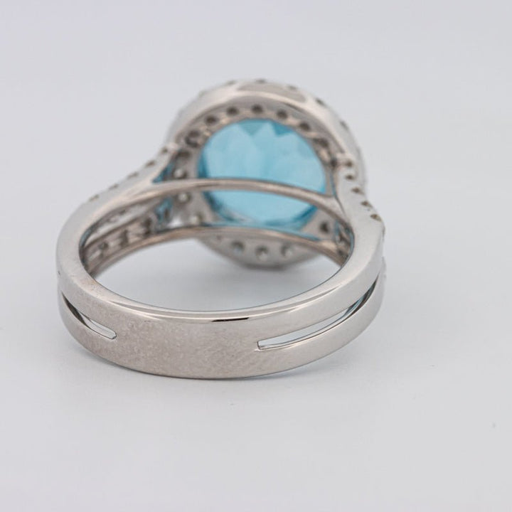 1 CT Round Topaz Halo Ring - ZIZOV DIAMONDS