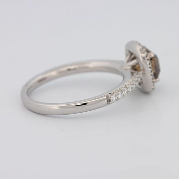 1 CT Square Radiant Fancy Brown Diamond Halo Ring - ZIZOV DIAMONDS