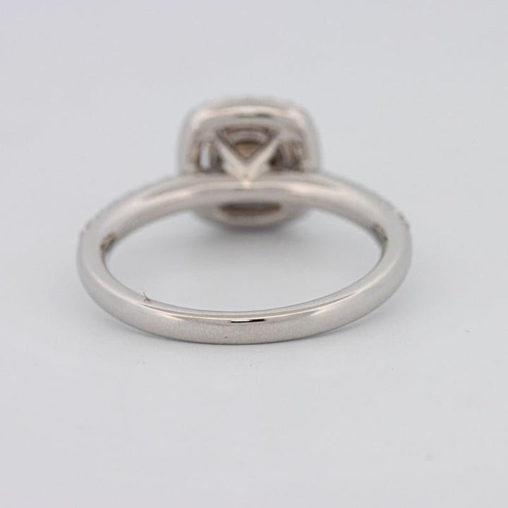 1 CT Square Radiant Fancy Brown Diamond Halo Ring - ZIZOV DIAMONDS