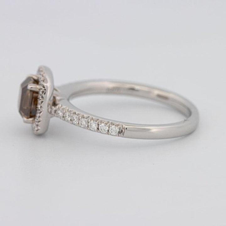 1 CT Square Radiant Fancy Brown Diamond Halo Ring - ZIZOV DIAMONDS