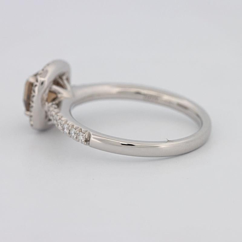 1 CT Square Radiant Fancy Brown Diamond Halo Ring - ZIZOV DIAMONDS