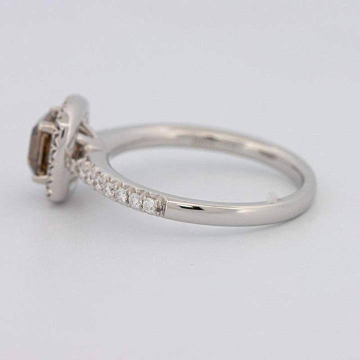 1 CT Square Radiant Fancy Brown Diamond Halo Ring - ZIZOV DIAMONDS