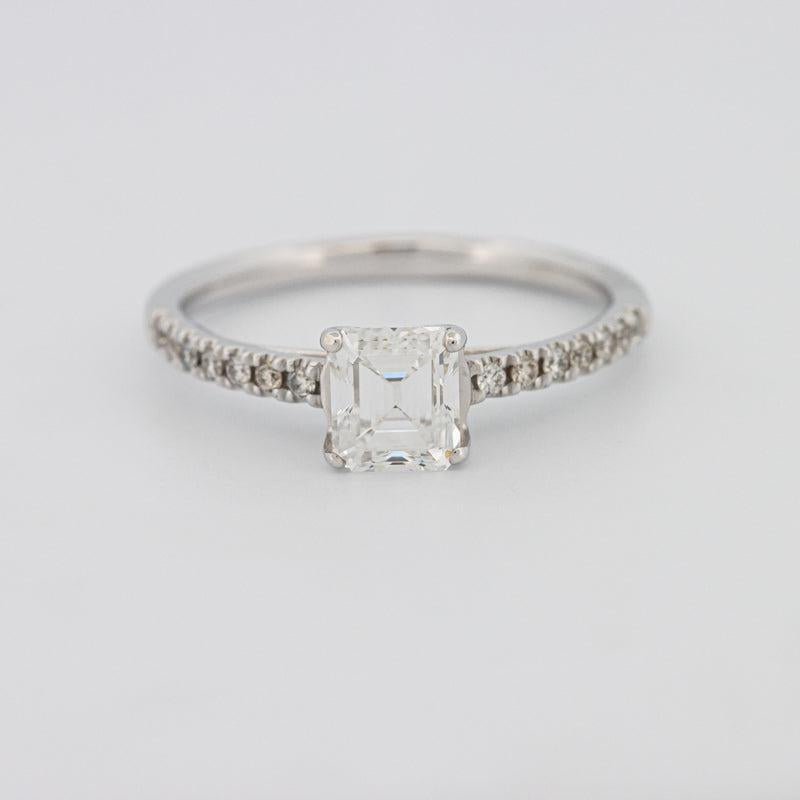 1 CT Square Radiant Solitaire Pavé Ring