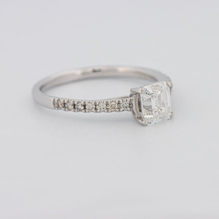 1 CT Square Radiant Solitaire Pavé Ring - ZIZOV DIAMONDS