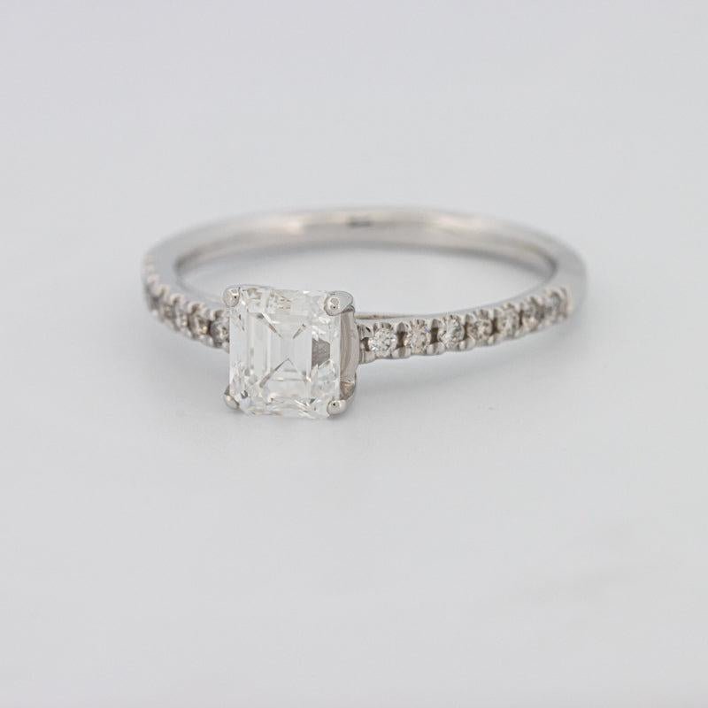 1 CT Square Radiant Solitaire Pavé Ring - ZIZOV DIAMONDS