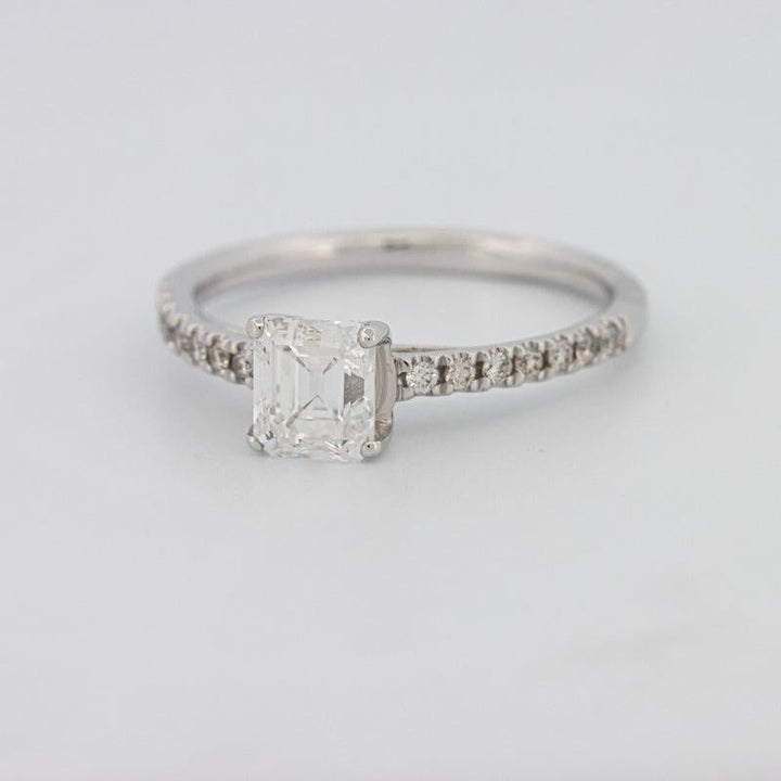 1 CT Square Radiant Solitaire Pavé Ring - ZIZOV DIAMONDS