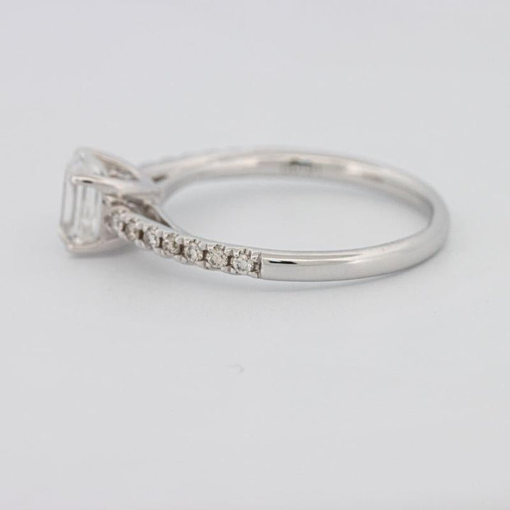 1 CT Square Radiant Solitaire Pavé Ring - ZIZOV DIAMONDS