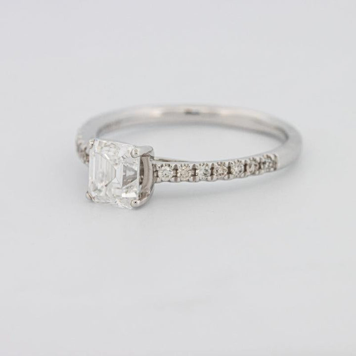 1 CT Square Radiant Solitaire Pavé Ring - ZIZOV DIAMONDS