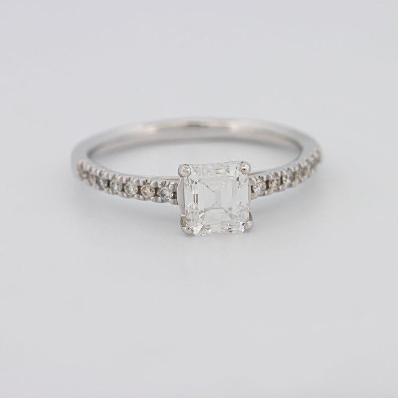 1 CT Square Radiant Solitaire Pavé Ring - ZIZOV DIAMONDS