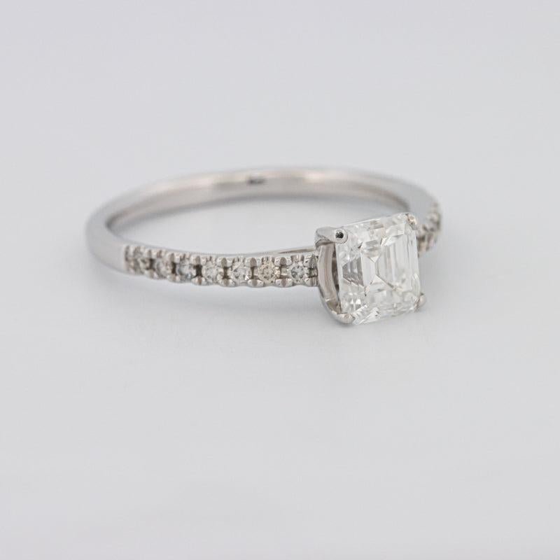 1 CT Square Radiant Solitaire Pavé Ring - ZIZOV DIAMONDS