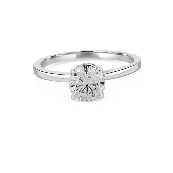1 CT Under - Halo Round Solitaire - ZIZOV DIAMONDS