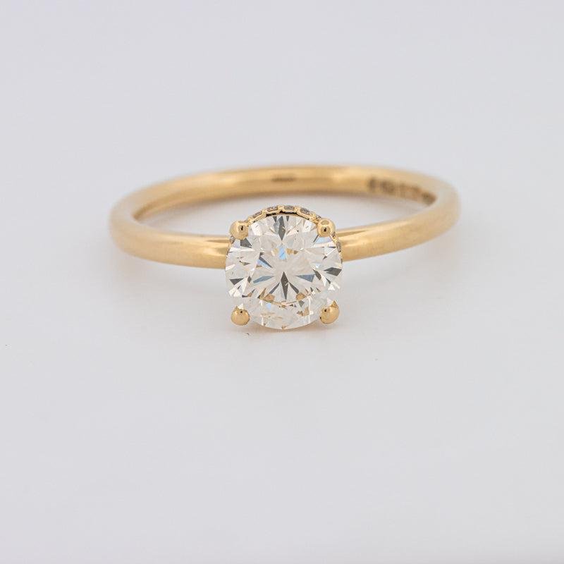 1 CT Unazë Solitaire Rrethore me Under-Halo