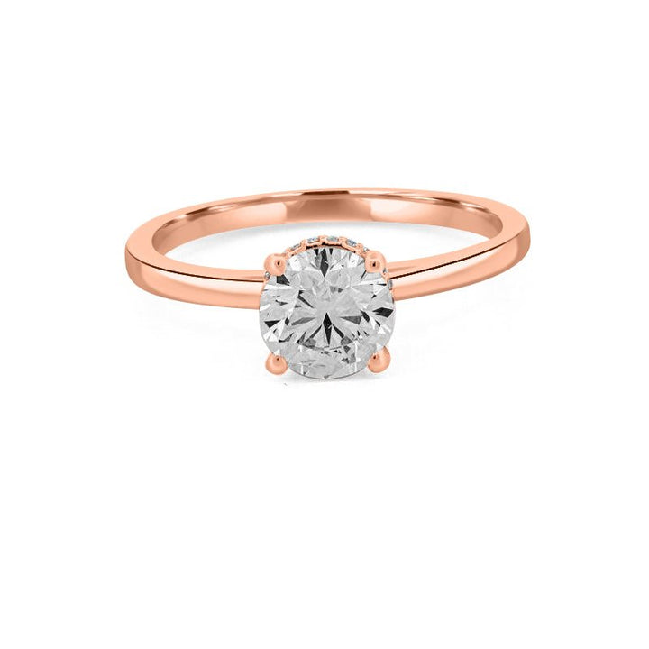 1 CT Under - Halo Round Solitaire - ZIZOV DIAMONDS