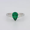 1.10 CT Pearshape Green Emerald Ring - ZIZOV DIAMONDS