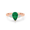 1.10 CT Pearshape Green Emerald Ring - ZIZOV DIAMONDS