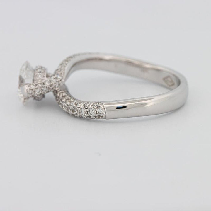 1.12 CT Round Solitaire Pave Ring with Twisted Band - ZIZOV DIAMONDS