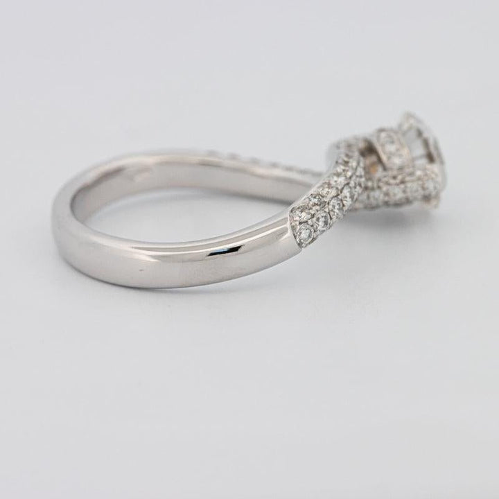 1.12 CT Round Solitaire Pave Ring with Twisted Band - ZIZOV DIAMONDS