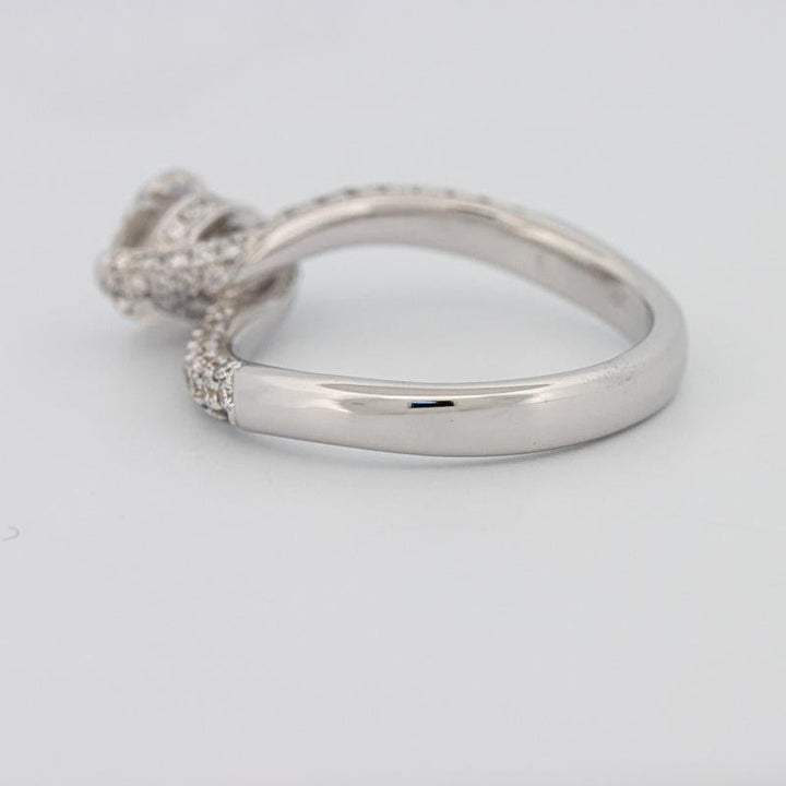 1.12 CT Round Solitaire Pave Ring with Twisted Band - ZIZOV DIAMONDS