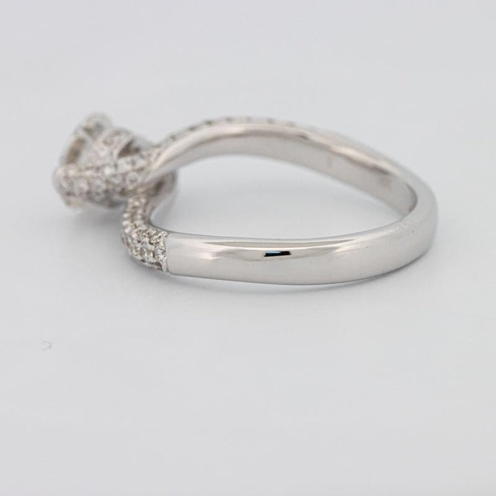 1.12 CT Round Solitaire Pave Ring with Twisted Band - ZIZOV DIAMONDS