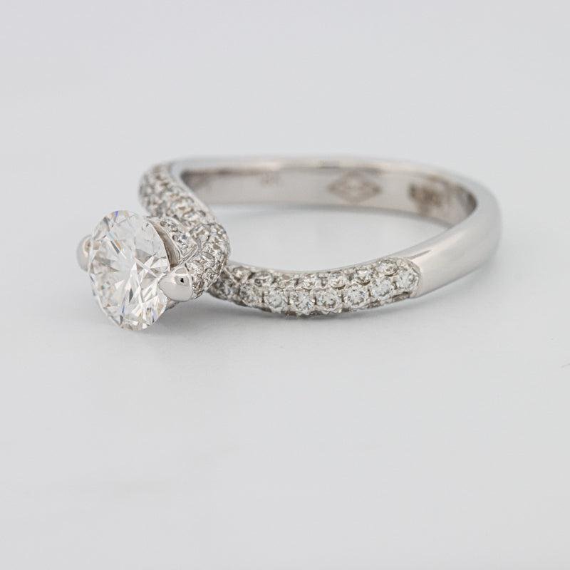 1.12 CT Round Solitaire Pave Ring with Twisted Band - ZIZOV DIAMONDS