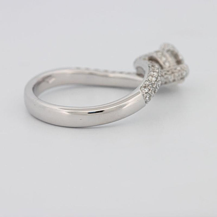 1.12 CT Round Solitaire Pave Ring with Twisted Band - ZIZOV DIAMONDS