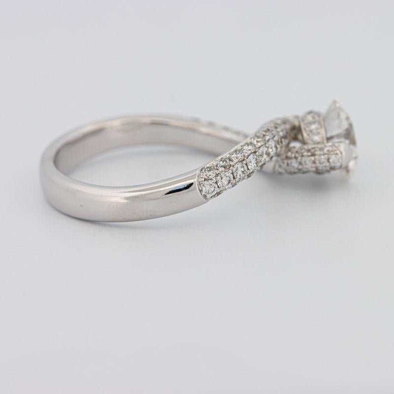 1.12 CT Round Solitaire Pave Ring with Twisted Band - ZIZOV DIAMONDS