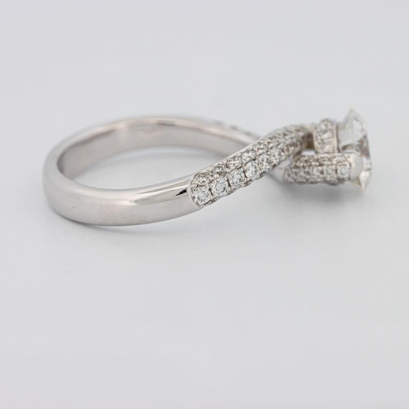 1.12 CT Round Solitaire Pave Ring with Twisted Band - ZIZOV DIAMONDS