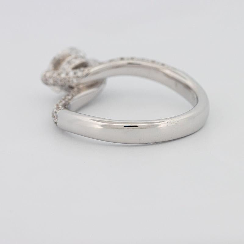 1.12 CT Round Solitaire Pave Ring with Twisted Band - ZIZOV DIAMONDS