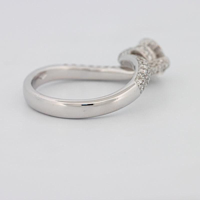 1.12 CT Round Solitaire Pave Ring with Twisted Band - ZIZOV DIAMONDS