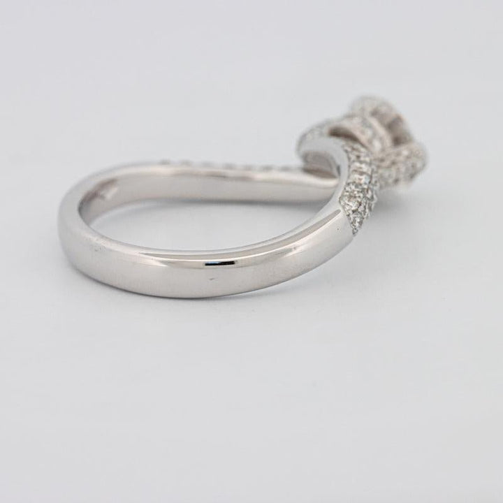 1.12 CT Round Solitaire Pave Ring with Twisted Band - ZIZOV DIAMONDS
