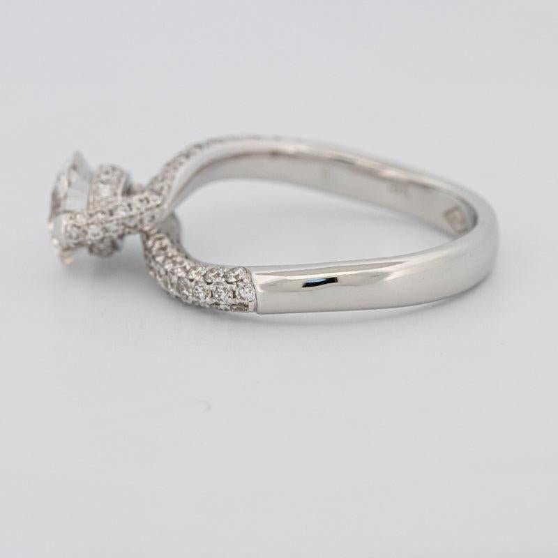 1.12 CT Round Solitaire Pave Ring with Twisted Band - ZIZOV DIAMONDS