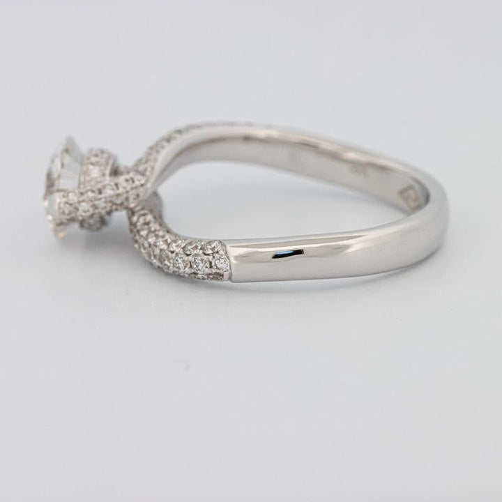 1.12 CT Round Solitaire Pave Ring with Twisted Band - ZIZOV DIAMONDS