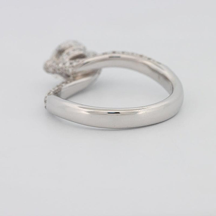 1.12 CT Round Solitaire Pave Ring with Twisted Band - ZIZOV DIAMONDS