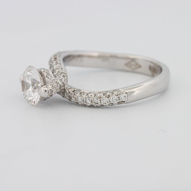 1.12 CT Round Solitaire Pave Ring with Twisted Band - ZIZOV DIAMONDS