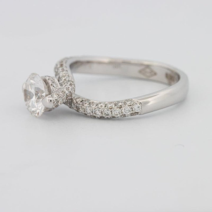1.12 CT Round Solitaire Pave Ring with Twisted Band - ZIZOV DIAMONDS