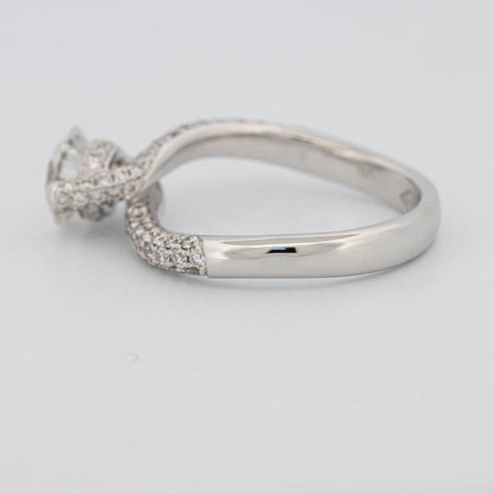 1.12 CT Round Solitaire Pave Ring with Twisted Band - ZIZOV DIAMONDS