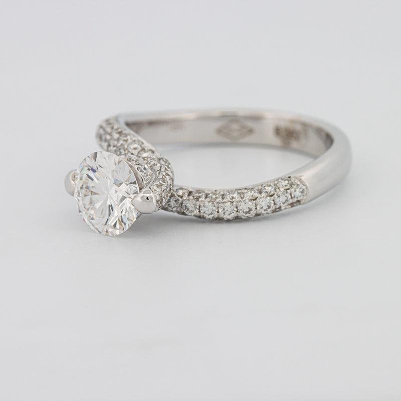 1.12 CT Round Solitaire Pave Ring with Twisted Band - ZIZOV DIAMONDS