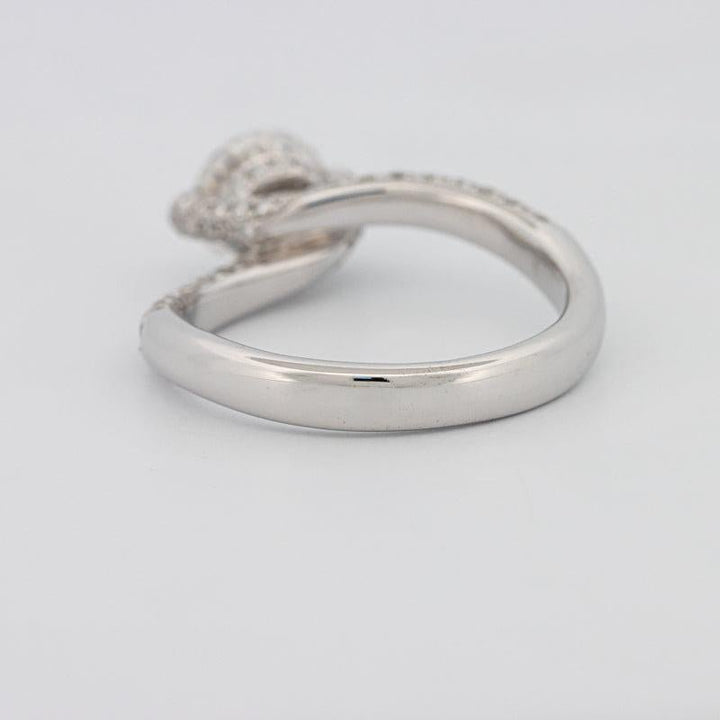 1.12 CT Round Solitaire Pave Ring with Twisted Band - ZIZOV DIAMONDS