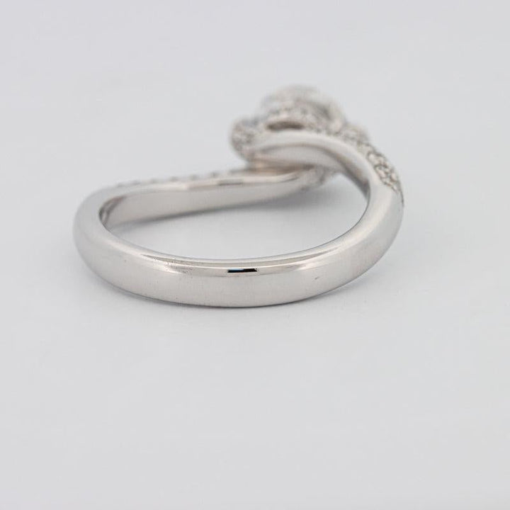 1.12 CT Round Solitaire Pave Ring with Twisted Band - ZIZOV DIAMONDS