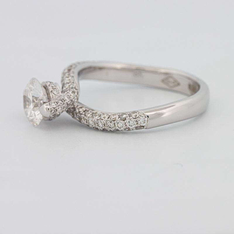 1.12 CT Round Solitaire Pave Ring with Twisted Band - ZIZOV DIAMONDS