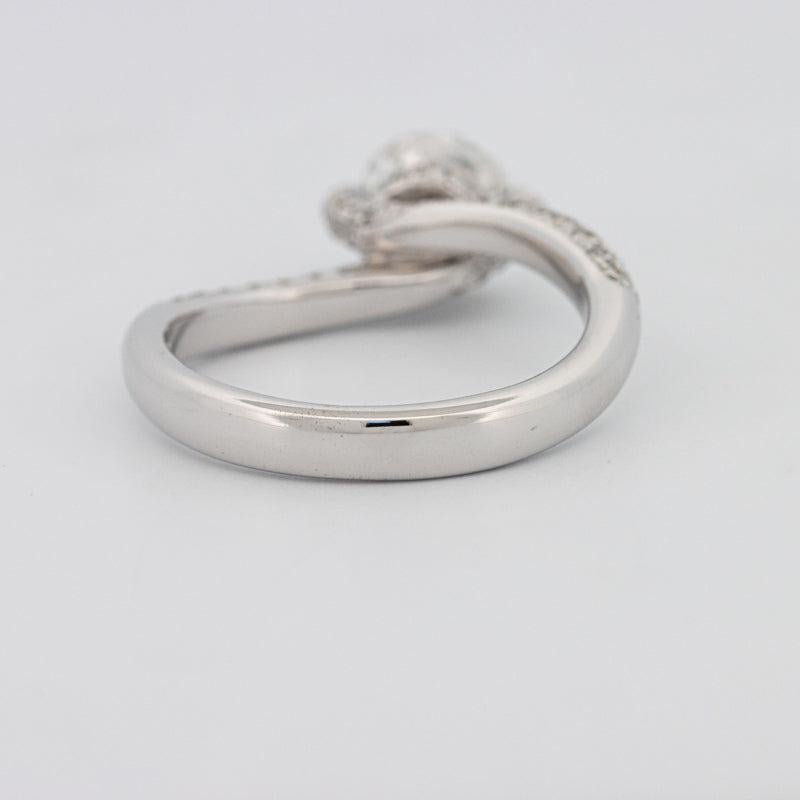 1.12 CT Round Solitaire Pave Ring with Twisted Band - ZIZOV DIAMONDS