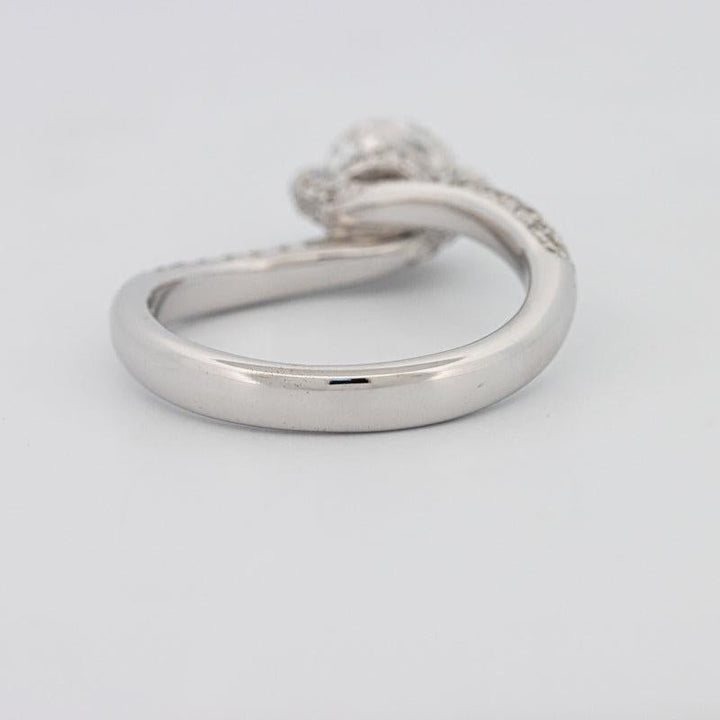 1.12 CT Round Solitaire Pave Ring with Twisted Band - ZIZOV DIAMONDS