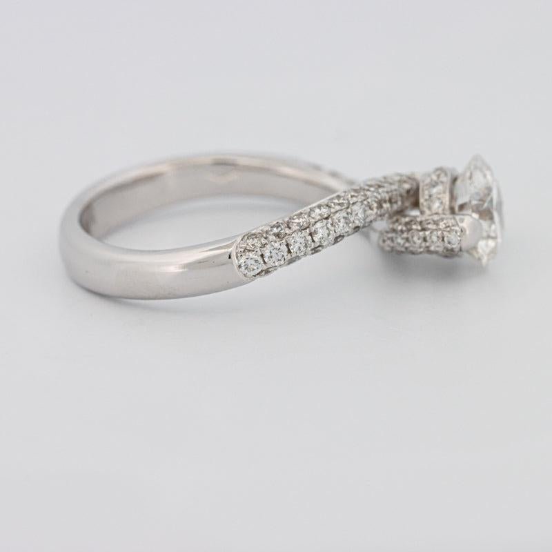 1.12 CT Round Solitaire Pave Ring with Twisted Band - ZIZOV DIAMONDS