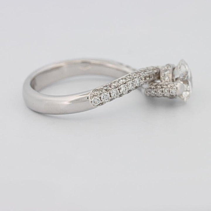 1.12 CT Round Solitaire Pave Ring with Twisted Band - ZIZOV DIAMONDS