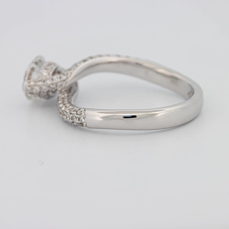 1.12 CT Round Solitaire Pave Ring with Twisted Band - ZIZOV DIAMONDS
