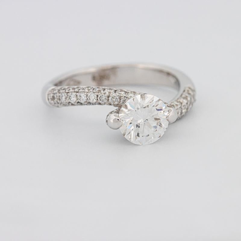 1.12 CT Round Solitaire Pave Ring with Twisted Band - ZIZOV DIAMONDS